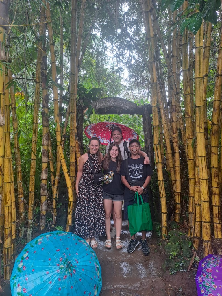 Desta with happy guests in Bali